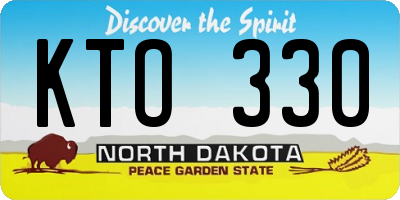 ND license plate KTO330