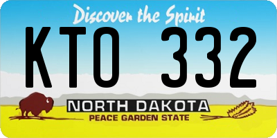 ND license plate KTO332