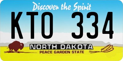 ND license plate KTO334