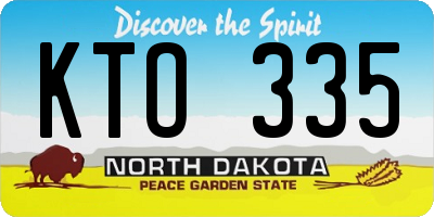 ND license plate KTO335
