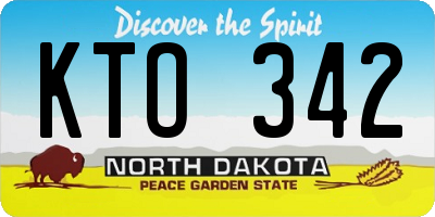 ND license plate KTO342