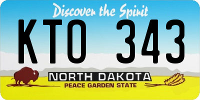 ND license plate KTO343