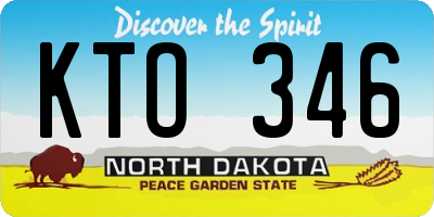 ND license plate KTO346