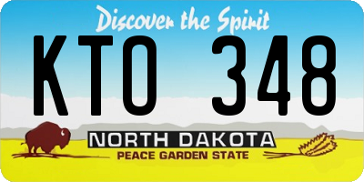 ND license plate KTO348