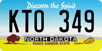 ND license plate KTO349