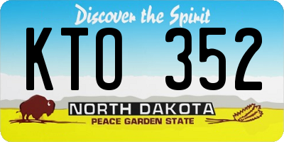 ND license plate KTO352