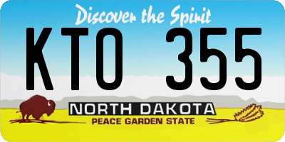 ND license plate KTO355