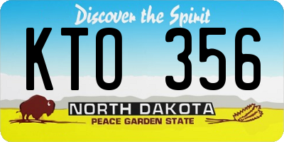 ND license plate KTO356