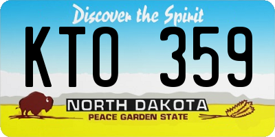 ND license plate KTO359