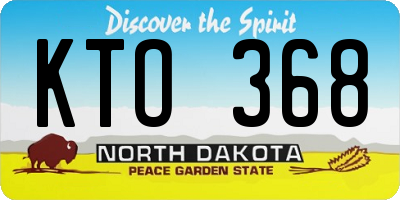 ND license plate KTO368
