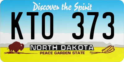 ND license plate KTO373