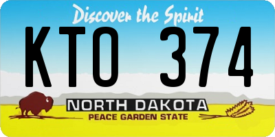 ND license plate KTO374