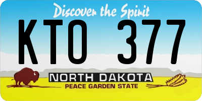 ND license plate KTO377