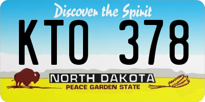ND license plate KTO378