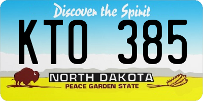 ND license plate KTO385