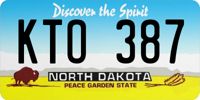 ND license plate KTO387