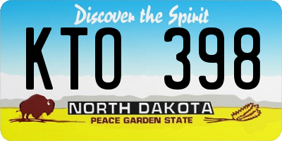 ND license plate KTO398