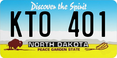 ND license plate KTO401