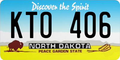 ND license plate KTO406