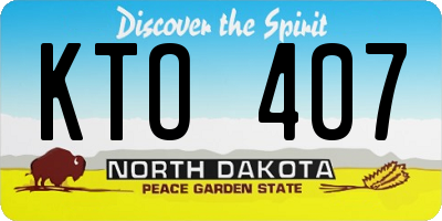 ND license plate KTO407
