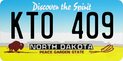 ND license plate KTO409