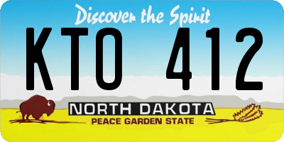 ND license plate KTO412