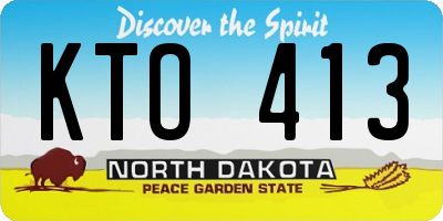 ND license plate KTO413