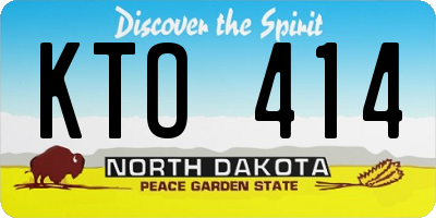 ND license plate KTO414