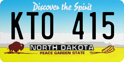 ND license plate KTO415