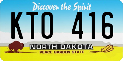 ND license plate KTO416