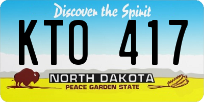 ND license plate KTO417