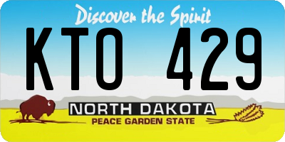 ND license plate KTO429