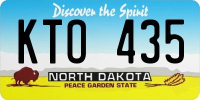 ND license plate KTO435