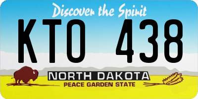 ND license plate KTO438