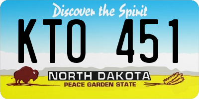 ND license plate KTO451