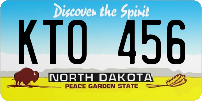 ND license plate KTO456