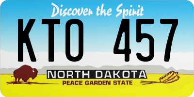 ND license plate KTO457
