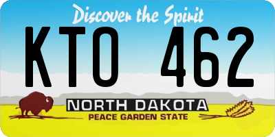ND license plate KTO462