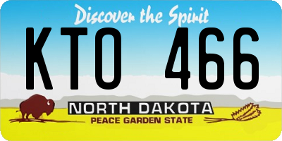 ND license plate KTO466