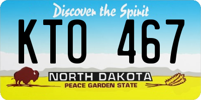 ND license plate KTO467