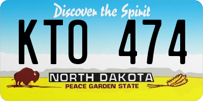 ND license plate KTO474