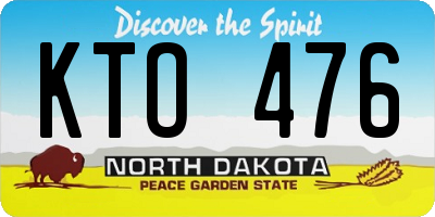 ND license plate KTO476