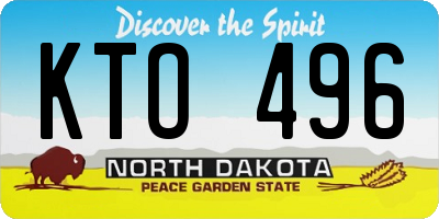 ND license plate KTO496