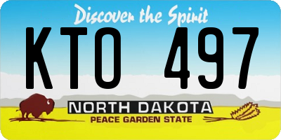 ND license plate KTO497