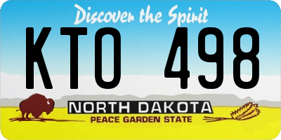 ND license plate KTO498