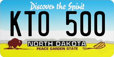 ND license plate KTO500