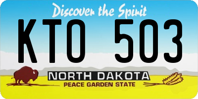ND license plate KTO503