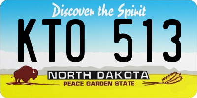 ND license plate KTO513