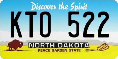 ND license plate KTO522