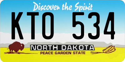 ND license plate KTO534